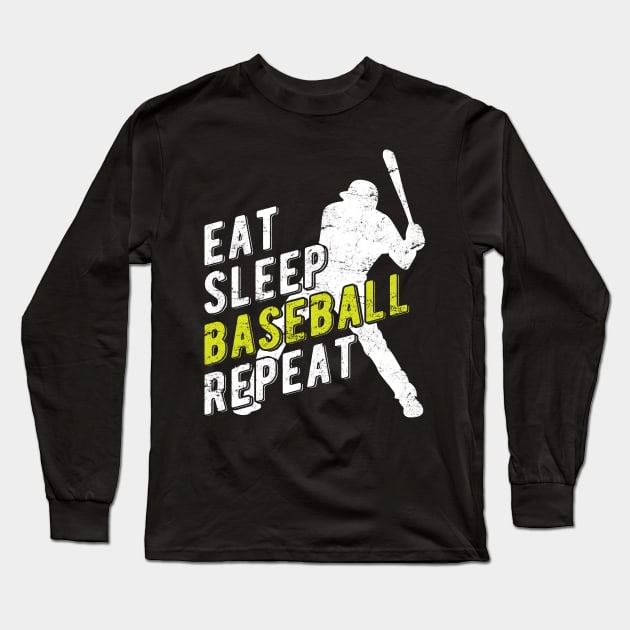 Eat Sleep Baseball Repeat Long Sleeve T-Shirt by themerchnetwork